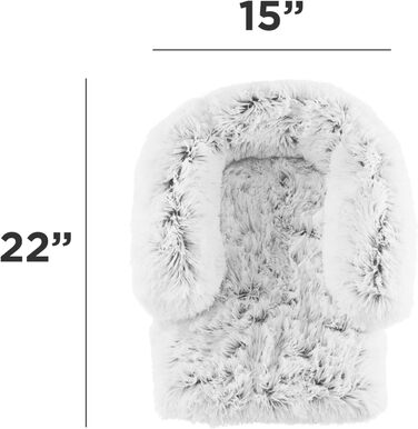 Круглий лежак для тварин Best Friends by Sheri The Original Calming Donut Lux - заспокійливий лежак з штучного хутра, 58 x 58 см (з валиком для шиї, матрац, 65 x 51 x 18 см, Frostgrau)