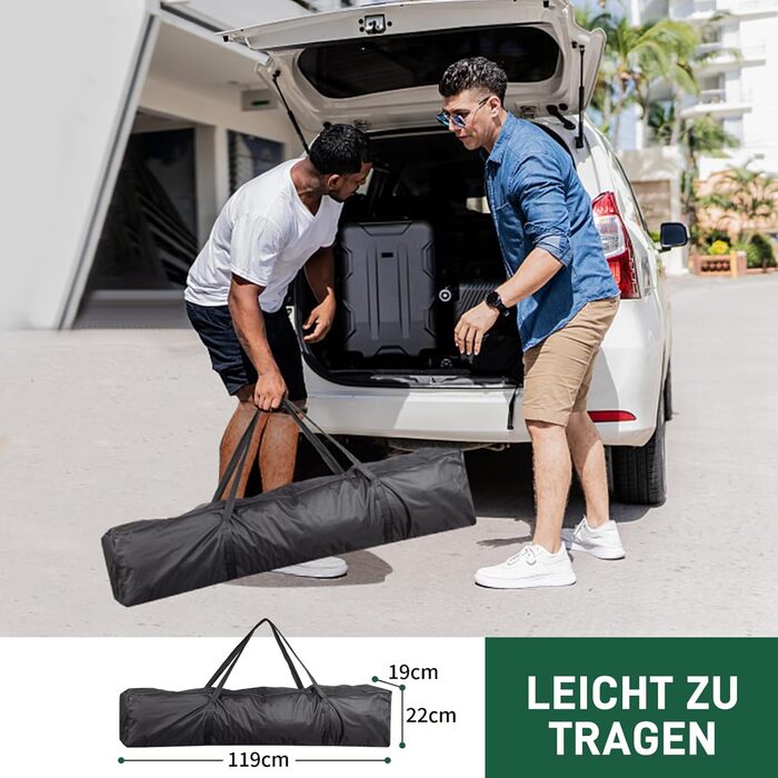 LEADZM Pavilion 3x3m, Pop-up Folding Pavilion, Stable, Waterproof, Steel Frame, Adjustable Height, UV Protection 50+, Garden Tent, Party Tent, for Garden, Party, Camping, Dark Grey