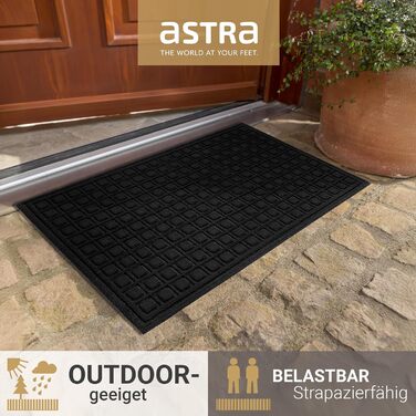 Килимок привідний Astra протибрудний та протиковзаючий для вхідної зони та балкона, стійкий до погодних умов, 40x60 см, чорний у клітинку