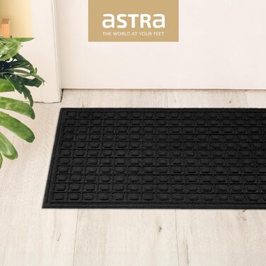 Килимок привідний Astra протибрудний та протиковзаючий для вхідної зони та балкона, стійкий до погодних умов, 40x60 см, чорний у клітинку