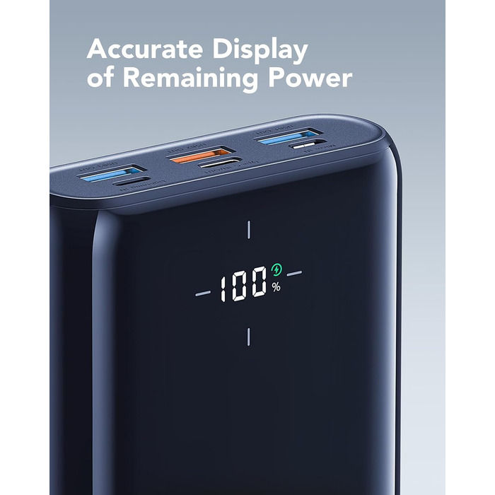 Power Bank VIYISI 30000mAh з LED дисплеєм, 20W PD, 4 виходи та 3 входи, сумісний з iPhone/iPad/Samsung/Huawei