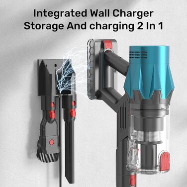 Bergxperten Orizom: Акумуляторний пилосос з автоматичним визначенням забруднення | 60 хв роботи | Без мішка | Для килимів, твердих поверхонь та шерсті тварин | 550 Вт | Колір: блакитний