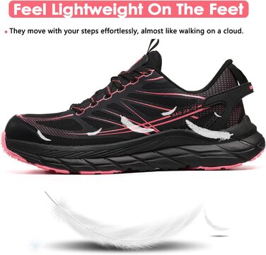 Черевики робочі чоловічі/жіночі, захисні черевики зі сталевим підноском, легкі, дихаючі, EU 37-46 (Рожевий, 39 EU)