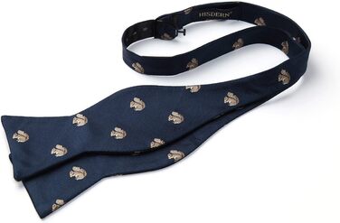 HISDERN Чоловіча краватка-метелик з кишеньковим хустинкою, комплект. Краватка-метелик для чоловіків у горошок/з принтом тварин, для весілля, вечірки, темно-синій/білка