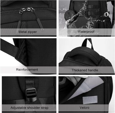 Водонепроникний шкільний рюкзак JANSBEN для підлітків (хлопців та дівчат), багатоклековий дизайн для школи та подорожей, ідеальний для 5 класу, чорний