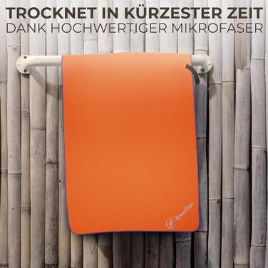 Рушник з мікрофібри NirvanaShape - туристичний, пляжний, спортивний (80 x 40 см, помаранчевий з фіолетовим кантом)