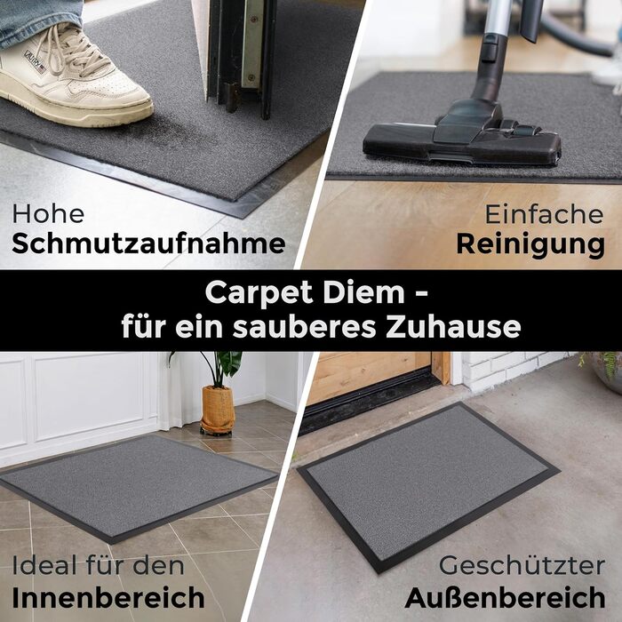 Килимок для дому Carpet Diem, 60x80 см, бежевий - для входу, антиковзаюча, для дому та вулиці