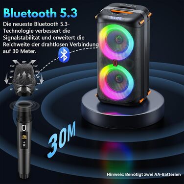 Караоке машина портативна Bluetooth з 2 мікрофонами для дорослих, караоке бокс PA-система з диско-світлом для вечірок, підтримує TF/USB, FM, AUX, T27