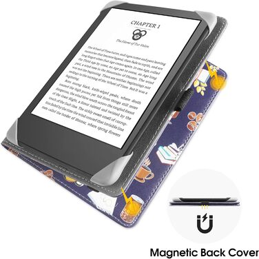 Чохол-підставка для eReader 6-7 дюймів HGWALP, Premium PU шкіра, з петлею для руки, сумісний з Kindle, Kobo, Tolino, Pocketbook, Sony