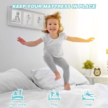 DUJUIKE Non-Slip Mattress Protector Pad, Anti-Slip Liner for Mattress Protector, Breathable Felt Fabric with Anti-Slip Particles, Keeps the Mattress in Place (Gray, 160 x 200 cm)