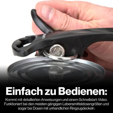 Відкривачка для консервів Lantana 2-в-1 з відкривачем для пляшок – чорний/нержавіюча сталь