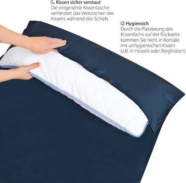 Outdoro Sleeping Bag, Ultra-Light Travel Sleeping Bag, only 230g made of Microfiber, thin & small, Liner, Travel Sheet