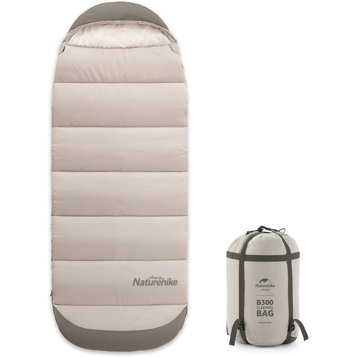 Спальний мішок Naturehike для дорослих: легкий, теплий, бавовняний, для кемпінгу та туризму (зелений, B300)