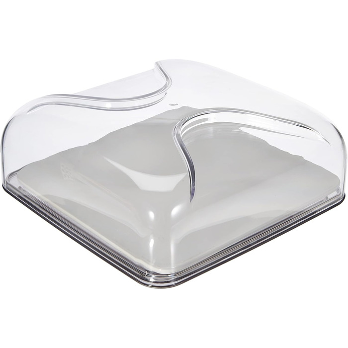 Guzzini - Gocce, Square Cheese Dome - Sky Grey, 25.5 x 25.5 x h11.5 cm - 27000092