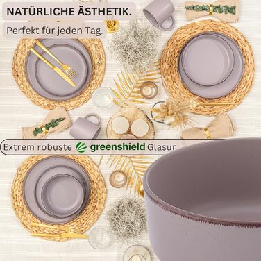 Набір мисок Sänger Bombay Basalt (4 шт.) з базальту, 700 мл: миски для мюслі, супів, салатів, для 4 осіб, стійкі до подряпин, мікрохвильової печі та посудомийної машини, фіолетовий колір