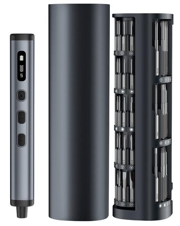 Набір мініатюрних електричних викруток 78 в 1 - прецизійний набір з магнітними Torx викрутками, LED дисплеєм та 5 рівнями крутного моменту для ноутбуків, окулярів, годинників, ПК