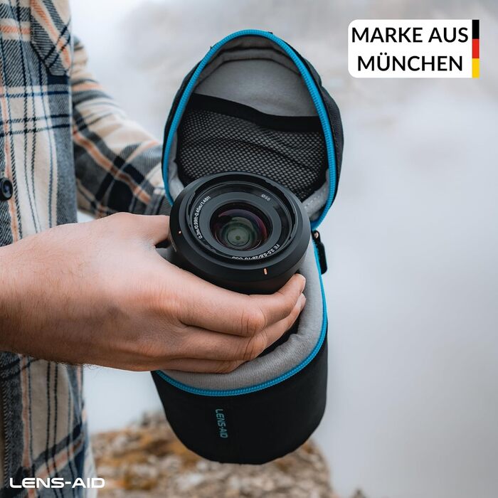 Чохол для об'єктива LENS-AID: захисна сумка з блискавкою та ремінною пряжкою