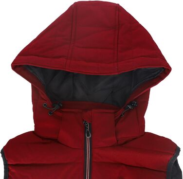 Степлена жилетка Blue Wave Nathalie з відстібаною капюшоном - жіноча жилетка, гранатовий колір, розмір 44