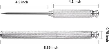 Aluminum alloy ice pick, stainless steel handle, knife with safety cover, ice tool, kitchen tool for restaurant, bar, home (silver)