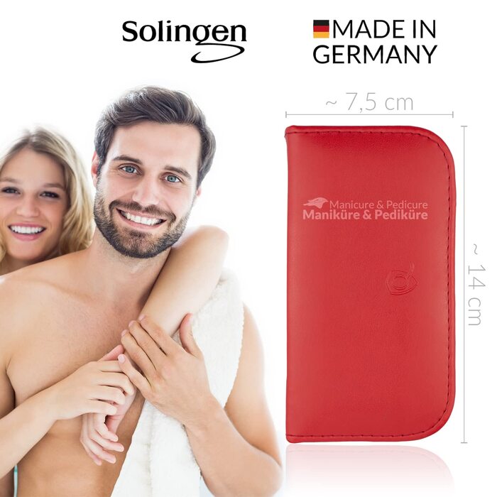 Набір для манікюру Solingen marQus: 6 предметів з нержавіючої сталі в м'якому етиуі з червоної штучної шкіри. Для жінок та чоловіків