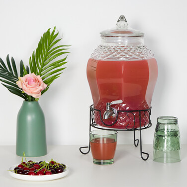 Relaxdays Drink Dispenser with Stand, 8 L