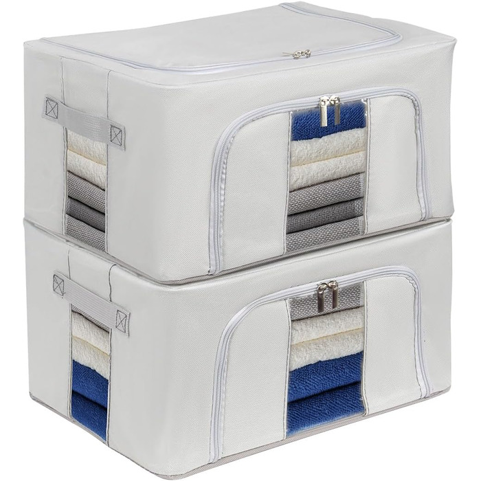 Органайзер для зберігання постільної білизни та одягу, 2 шт. (24L, сірий)