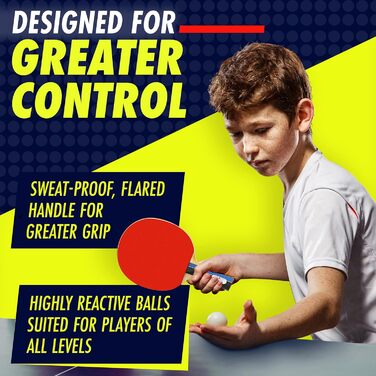 NIBIRU SPORT Професійний набір для настільного тенісу з регульованою сіткою, м'ячами та стійками (4 зірки). Комплектація: кріплення, сумка для зберігання, набір для 4 гравців. Підходить для гри в приміщенні та на вулиці.