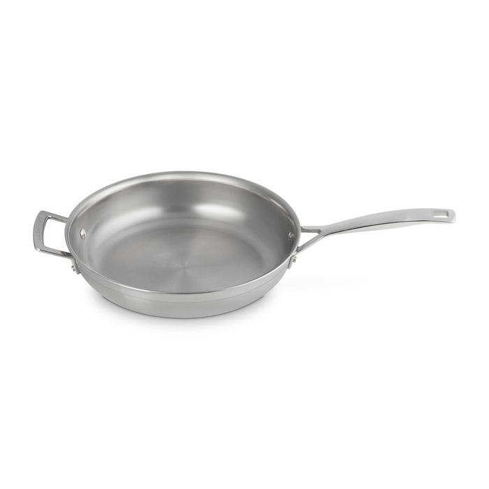 Сковорода Le Creuset з нержавіючої сталі 3-шарова, Ø 28 см, для всіх плит (індукція, духовка), срібляста