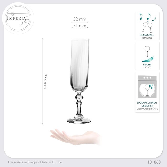 Набір келихів для білого вина 'Прага' 320 мл, 6 шт. з Crystalline скла, Vintage, для посудомийної машини