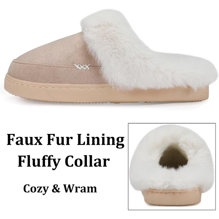 Тапочки жіночі NineCiFun, меморі-піна, теплі, з антиковзкою підошвою, для дому та вулиці, сірі (світло-сірі), 40/41.5 EU, хакі