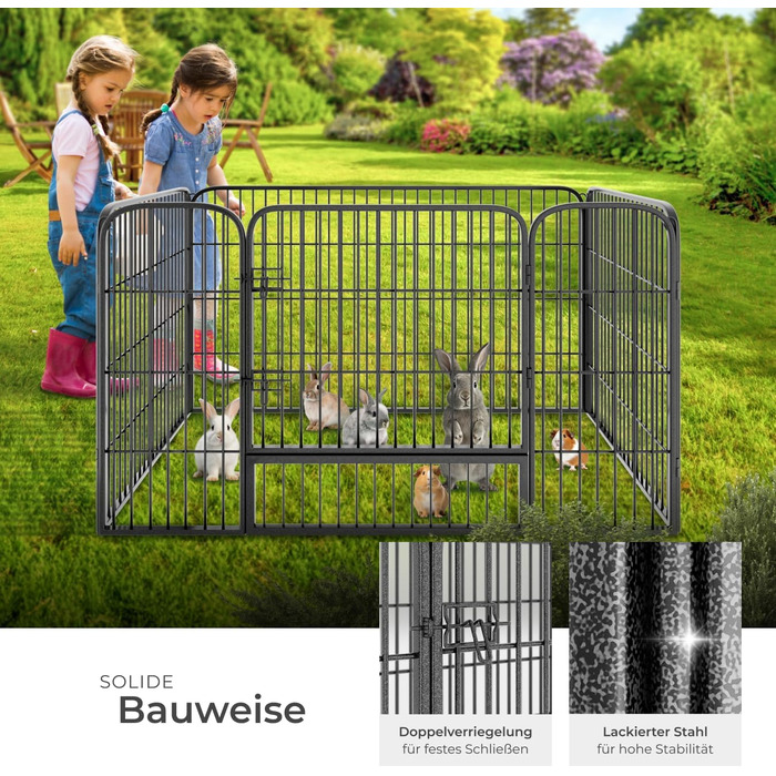 Тектейк вольєр для цуценят, 60 см, 8 грат, чорний - 402502