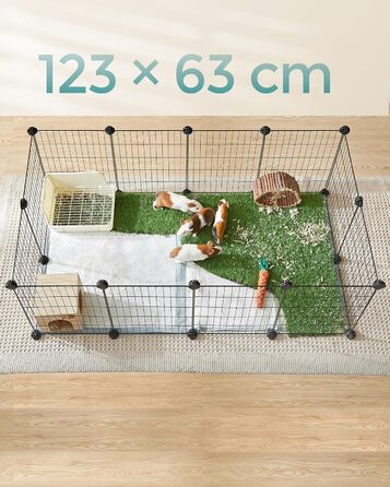 Клітка для дрібних тварин SONGMICS LPI01H, металева сітка, 123 x 63 x 41 см, чорна