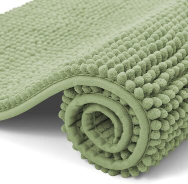 Килимок для ванної кімнати OLANLY з chenille, протиковзкий та гігроскопічний, 40x60 см, колір трав'яний зелений