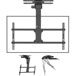 Xantron DEHA-600E Electric Tilt, Swivel & Fold-Down TV Ceiling Mount - 32-75 Inch - Voice Control Remote Included