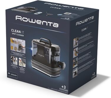 Rowenta Clean It - портативний відпарювач для килимів, 750 Вт, зелений/чорний, IN5020F0, з 5 насадками