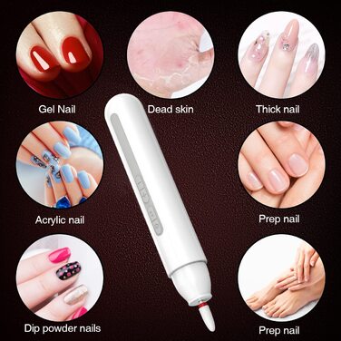 Електрична машинка для манікюру та педикюру TOUCHBeauty AG-1738: професійна бездротова фрезерна машинка з 6 насадками, USB-зарядка, регульована швидкість