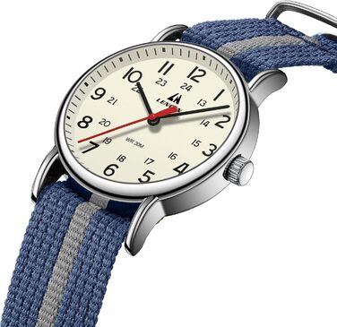 Годинник чоловічий LN LENQIN військовий вологостійкий з комфортним ремінцем, спортивний, блакитний