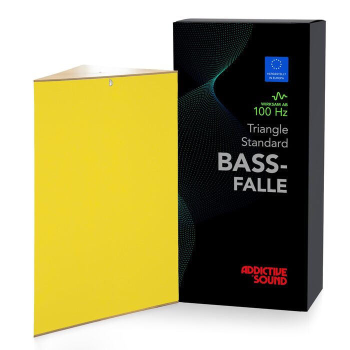 Бас-пастка Addictive Sound Bassfalle Ecke Standard — Студійна акустична панель для кутів, спеціалізована мінеральна вата (80-2000 Гц), жовта, 98 см