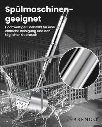 Преміум Fleischklopfer від Brendo: м'ясорубка з масивного нержавіючої сталі, двостороння, з плоскою та зубчастою поверхнею для будь-якого м'яса, + E-Book рецептів, придатна для миття в посудомийній машині, шніцельниця