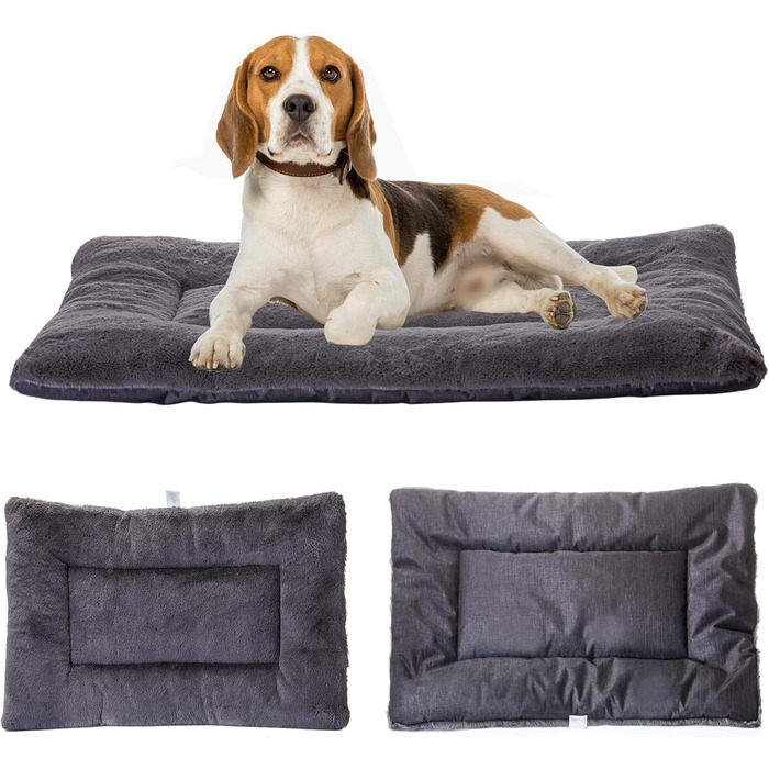 Килимок для собак Petschat, лежанка для маленьких собак, двосторонній килимок-подушка для котів, суперм'яка ковдра для собак з водовідштовхувальним дном для дому та вулиці (90 x 65 см, темно-сірий)