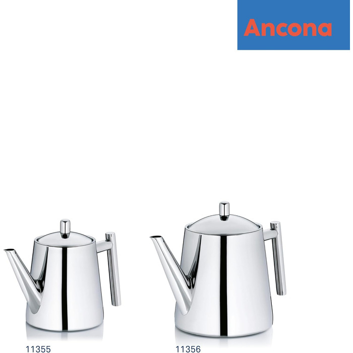 Kela Teapot with infuser, stainless steel teapot 1.7 l ANCONA, teapot for loose leaf tea and tea bags, tea maker, silver