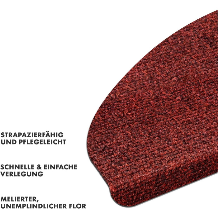 Сходинкові килимки Casa Pura - 15 шт. Самоклеючі, для внутрішнього використання, напівкруглі (Лейпциг)