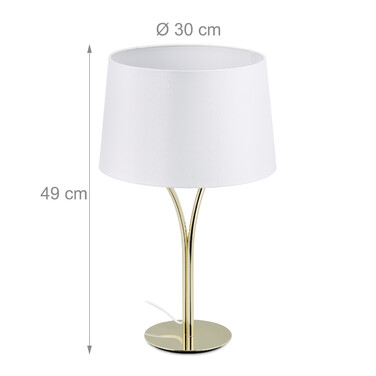 Relaxdays Vintage Table Lamp with Fabric Shade
