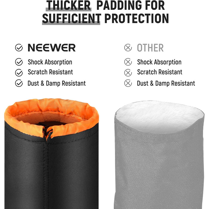 Рюкзак для камери NEEWER Pro водонепроникний, з захистом від ударів, з регулюванням, з підкладкою, з замком від злодіїв, сумісний з DJI Drone, DSLR, штативами, спалахами, об'єктивами та іншим аксесуаром (9.8 x 7.1 x 3.1 дюймів, Оранжевий)