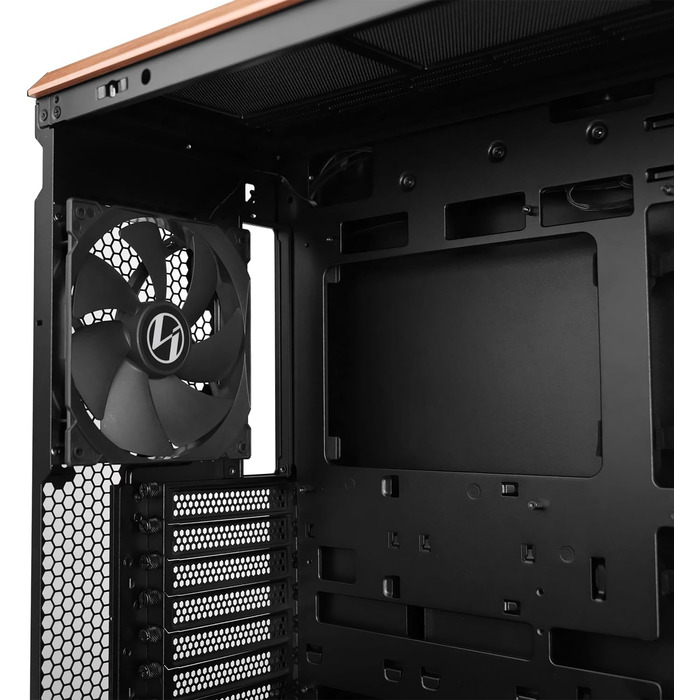 Корпус Lian Li Lancool 217: Чорний ATX Midi-Tower з темперованим склом, 5 вентиляторів, шпон дуба, сітчаста передня панель, підтримка Back-Connect