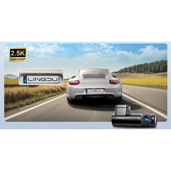 Автомобільний відеореєстратор Lingdu D100 Full HD 2K, WiFi, G-сенсор, нічна зйомка