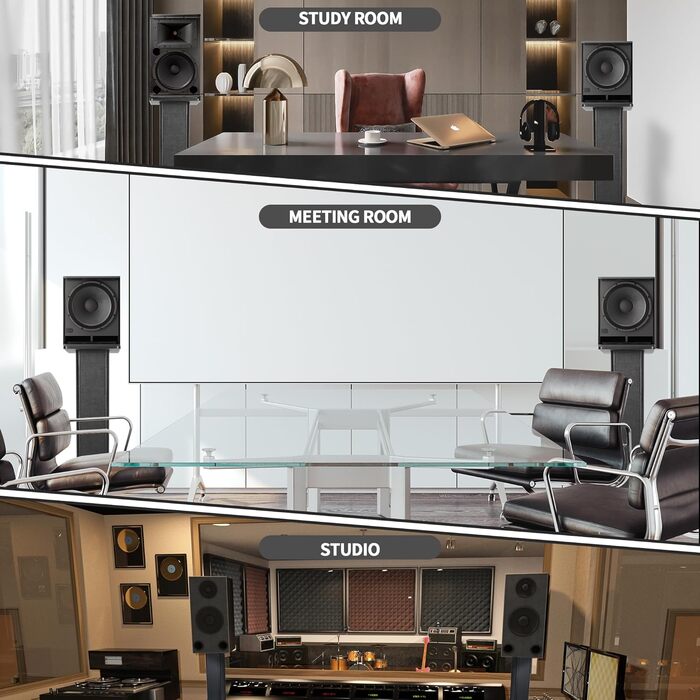 Підставка для акустики Suuiwau, 60 см, з дерева, для домашнього кінотеатру, з можливістю засипання піском, чорна