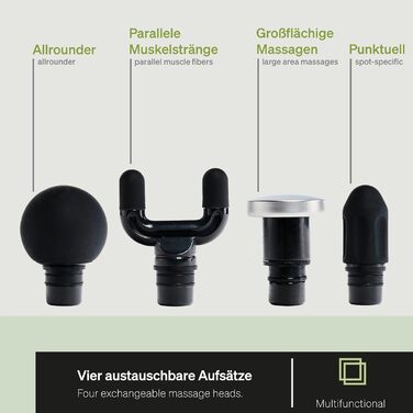 BLACKROLL® Масажер для м'язів та фасцій Fascia Gun - Міні масажер з USB-C, 4 насадки, 4 рівні інтенсивності, для зняття болю та розслаблення