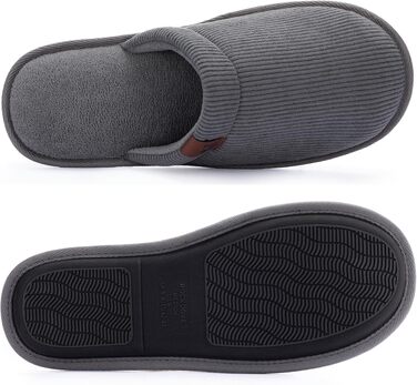 Чоловічі домашні капці RockDove LiteStep з вельвету та піною з ефектом пам'яті Memory Foam, світло-сірі, розмір 44/45 EU