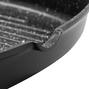 Zanetti сковорода-гриль 20x20 см з алюмінію з товстим дном, для індукційних плит, зі складний ручкою